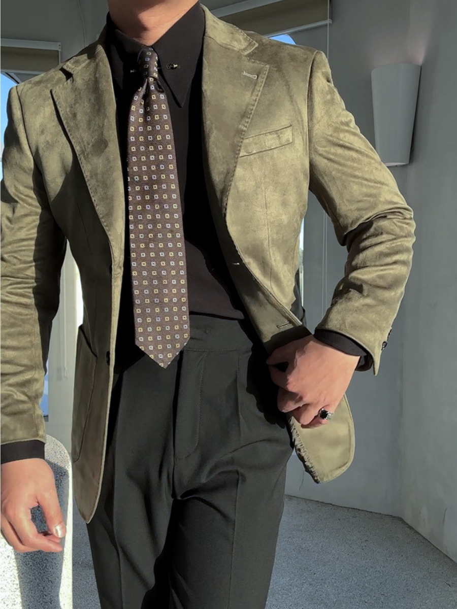 Napoli Suede-Look Slim Fit Blazer