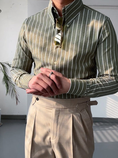 Alessandro - Italian Striped Slim Shirt