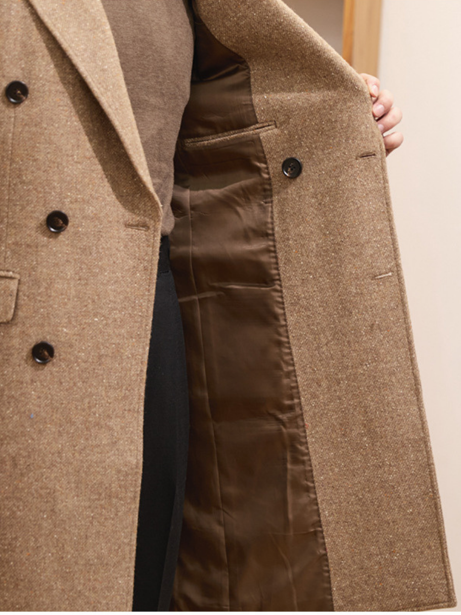 Wool Double-Breasted Overcoat