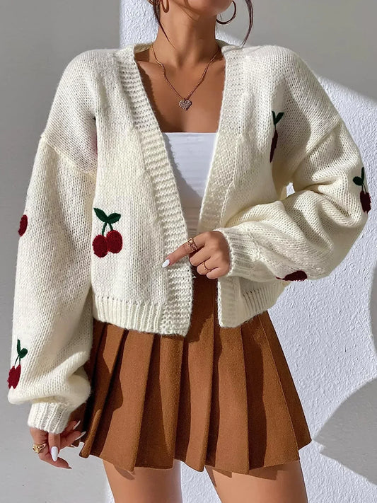 Eliza - Cardigan with Cherry Details